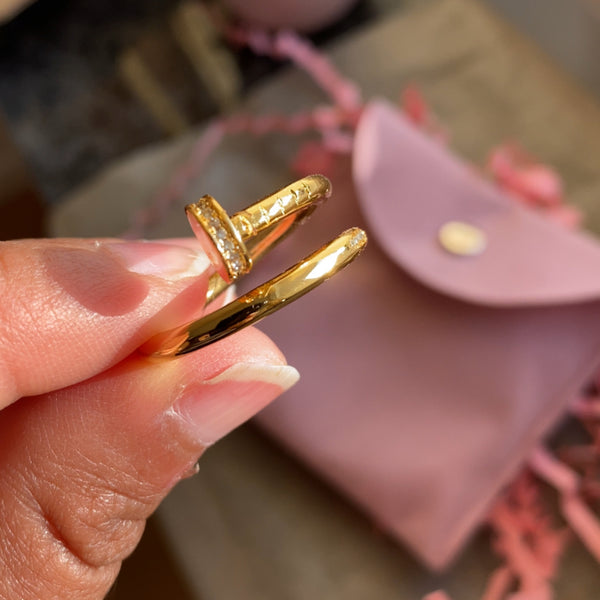 Charmig nail design ring - Guld/silver/rose guld