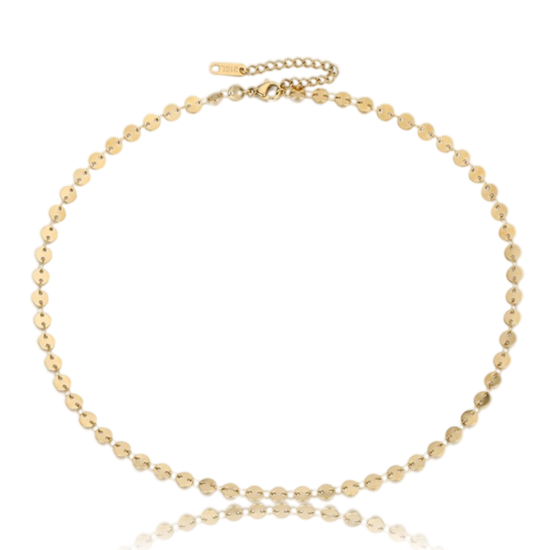 Small coins choker chain necklace - KAENA