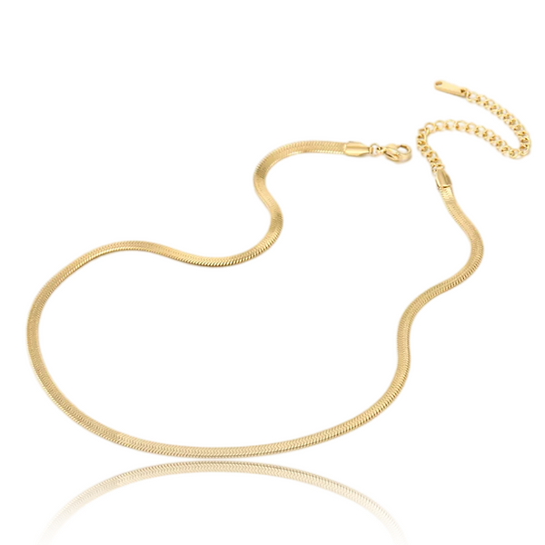 Flat Snake Chain Necklace - KAENA